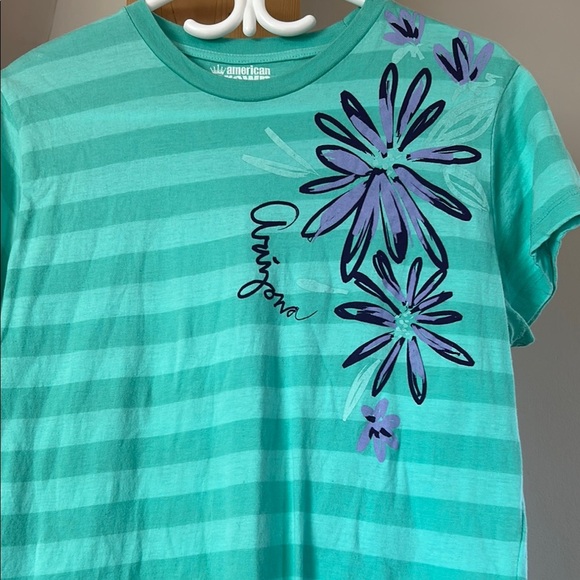 Arizona Green and Purple Short Sleeve Tee with Floral Design - Picture 2 of 8